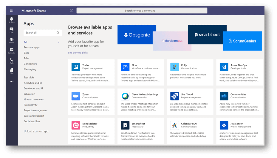 Applicatie-add-ons van derden voor Microsoft Teams